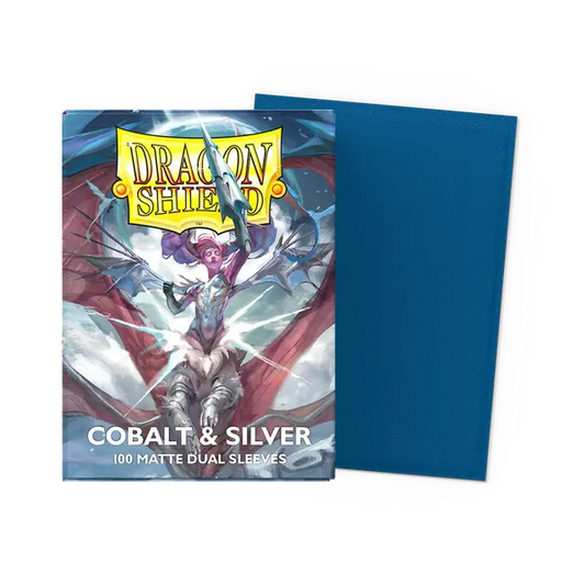 Dragon Shield - Cobalt & Silver - Matte Dual Sleeves - Standard Size