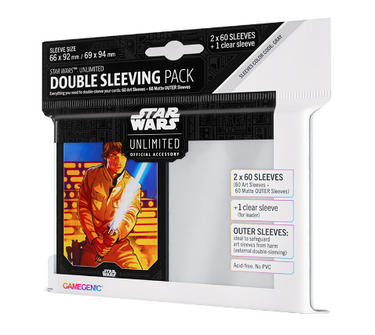 GameGenic - Star Wars Unlimited - Art Sleeves - Double Sleeving Pack - 2x 60 Sleeves + 1 - Luke Skywalker