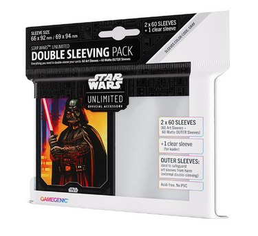 GameGenic - Star Wars Unlimited - Art Sleeves - Double Sleeving Pack - 2x 60 Sleeves + 1 - Darth Vader