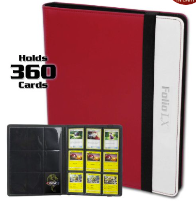 BCW Folio 9 Pocket Album - Red White Binder