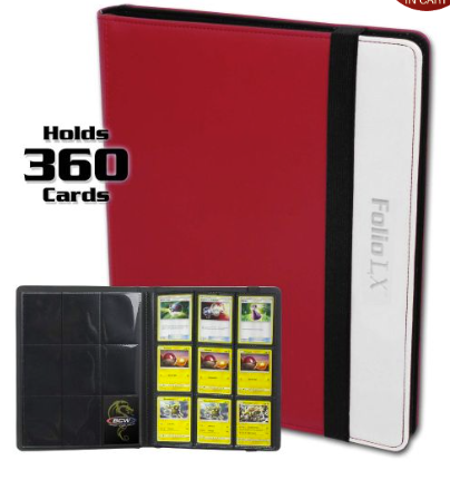 BCW Pro Folio LX 9-Pocket  Album- Red White