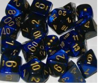 Chessex Polyhedral 7 Die Set Gemini Blue/Gold