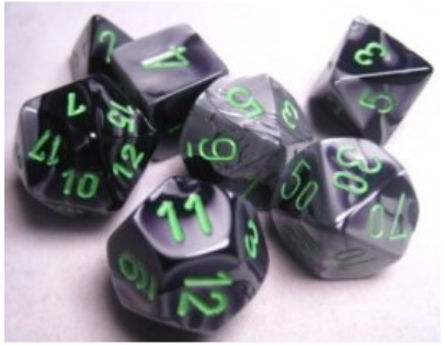 Chessex: Gemini Black-Grey/Green 7-Die Set