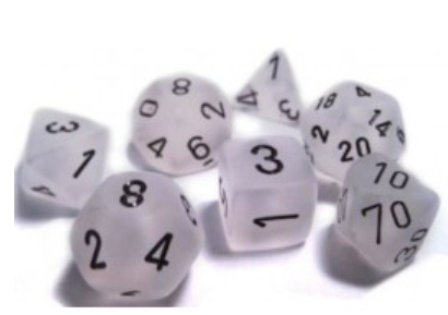 Chessex Polyhedral 7 Die Set Frosted Clear/Black