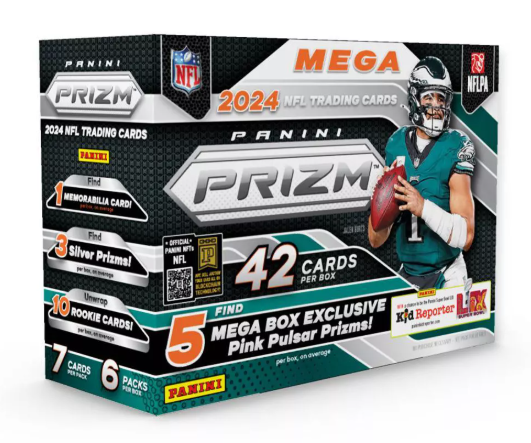 2024 Panini NFL Prizm Football Trading Card Mega Box