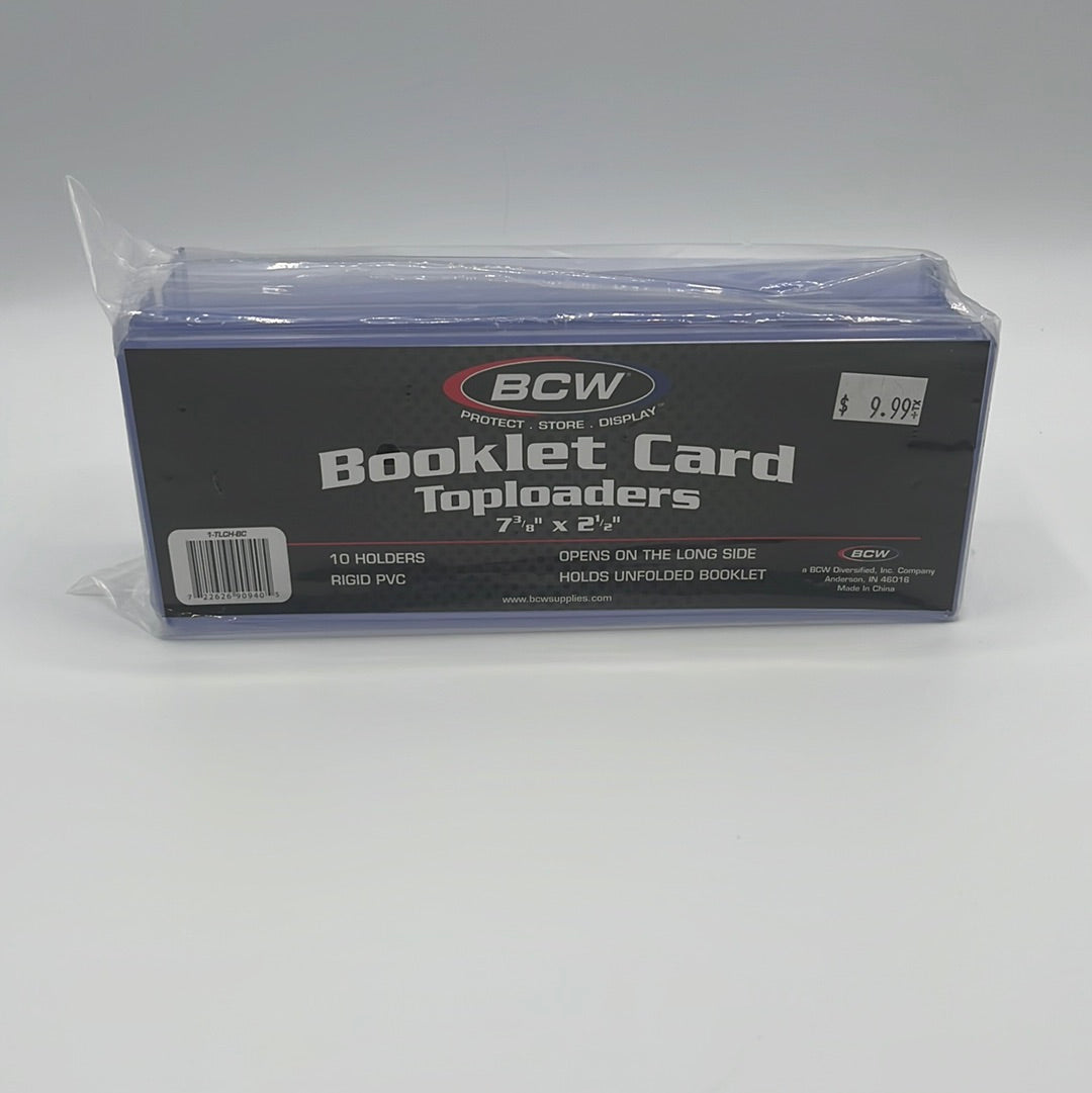 BCW-Booklet Card Toploaders- 7 3/8 x 2 1/2 10 holders-Rigid PVC