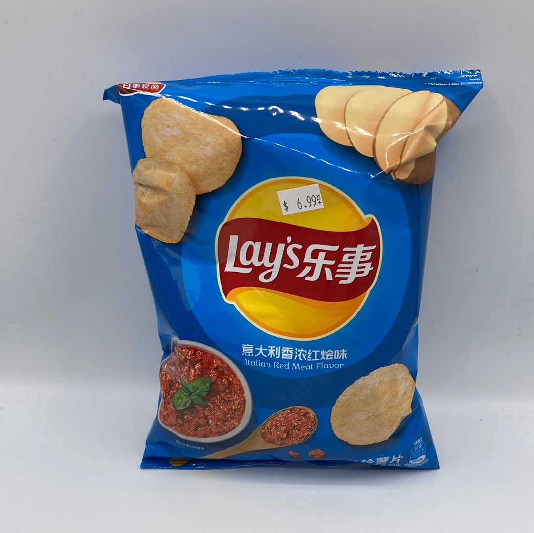 Exotic Lays Italian Red Meat Flavor Chips