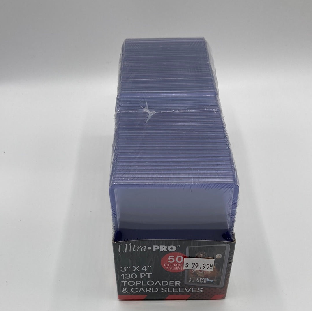 Ultra Pro - Toploaders w/ Extra Pack of Sleeves 50 Pack 130Pt