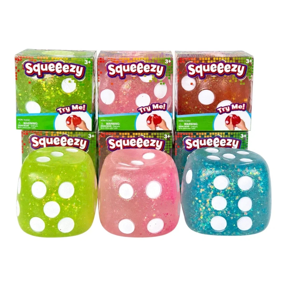 Toymendous Squeeezy Jumbo Glitter Dice