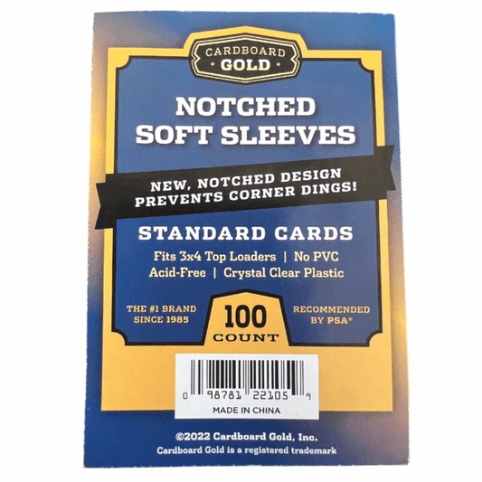 Cardboard Gold - Notched Soft Sleeves - 2 5/8" x 3 5/8" - 100ct