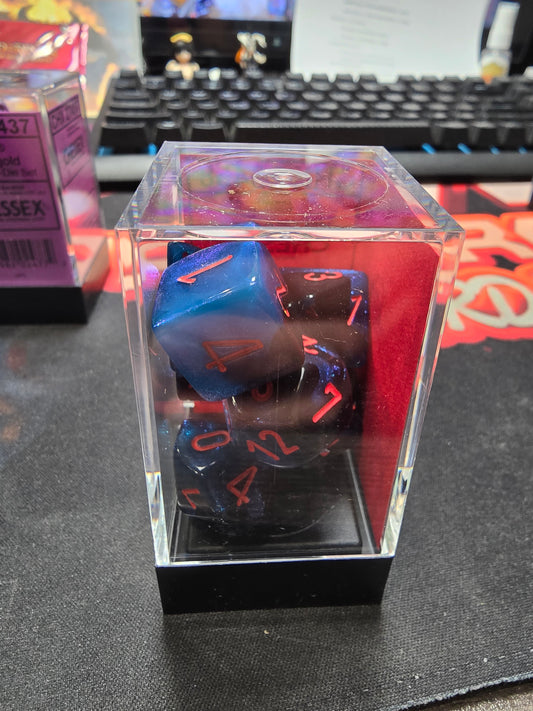 Chessex-Polyhedral 7-Die Set-Gemini-Black-Starlight/Red