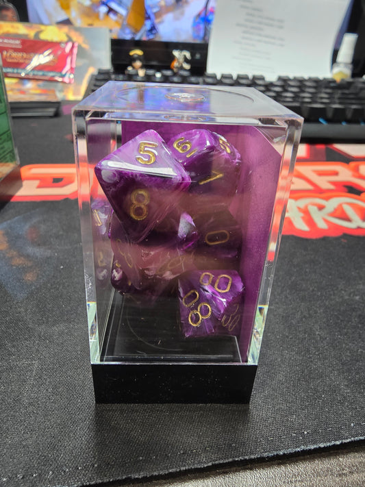 Chessex-Polyhedral 7-Die Set-Vortex-Purple/Gold