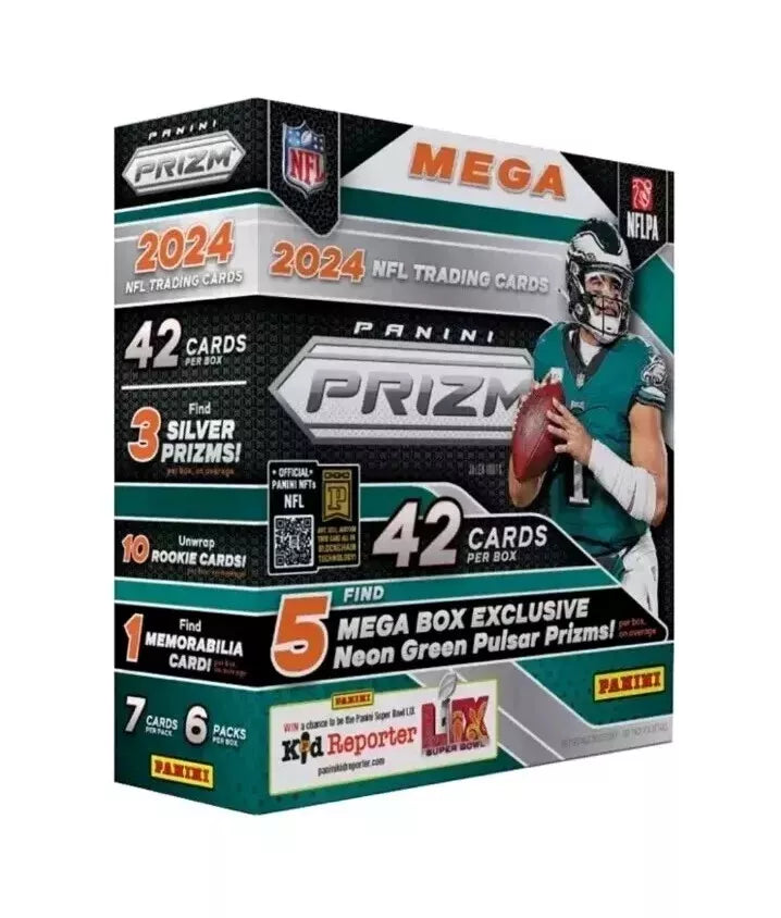 2024 Panini NFL Prizm Football Trading Card Mega Box