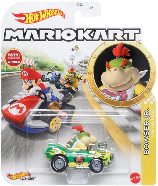 Hot Wheels Mario Kart Bowser Jr Flame Flyer/Crache-flammes