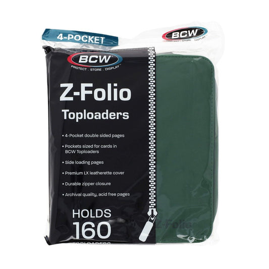 BCW - Z Folio 4 Pocket LX Album - Toploader Binder - Green