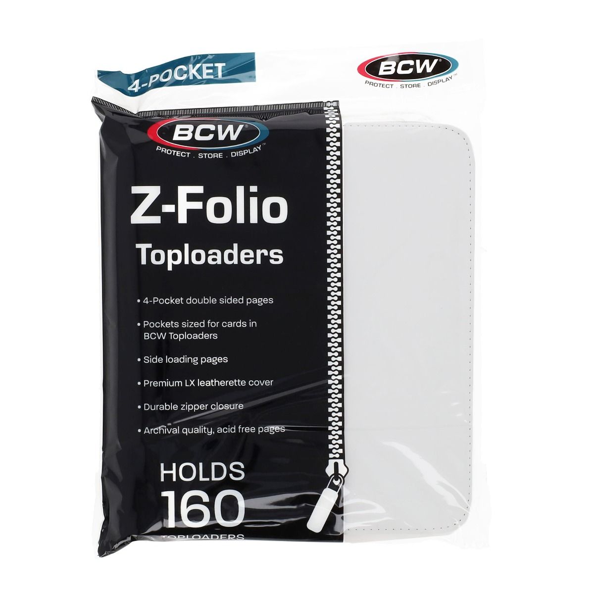 BCW - Z Folio 4 Pocket LX Album - Toploader Binder - White
