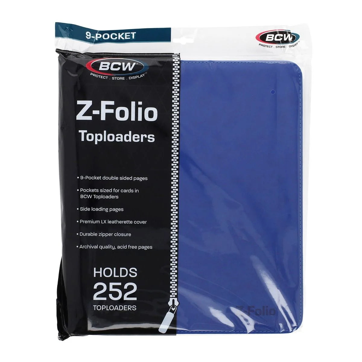 BCW - Z Folio 9 Pocket LX Album - Toploader Binder - Blue