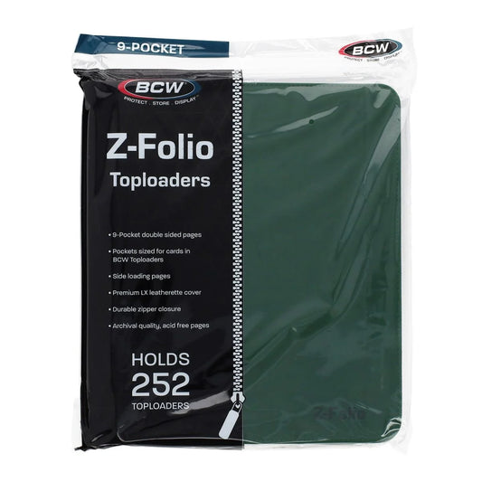 BCW - Z Folio 9 Pocket LX Album - Toploader Binder - Green