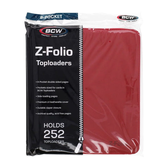 BCW - Z Folio 9 Pocket LX Album - Toploader Binder - Red